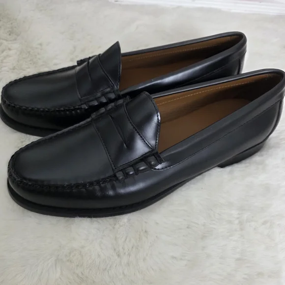 NEW J. Crew Classic Black Leather Penny Slip-On Loafers